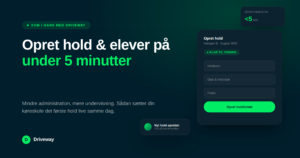 Hold og elever i Driveway - opret et hold og tilføj elever på under 5 minutter